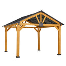 Harrison 13' x 11' Steel Roof Wood Frame Gazebo - Seasonal Overstock