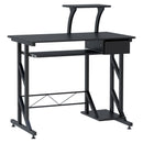 Sloan 35" Black Workstation Desk with Keyboard Tray & PC Shelf - Seasonal Overstock