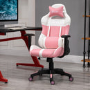 Gaming Chairs, Vivi Pink Gaming Chair with Adjustable Lumbar and Head Pillow - Seasonal Overstock
