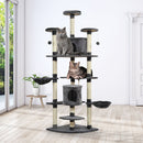 Cat Trees, XL 6.6ft Luxury Cat Tree Condo in Grey - Seasonal Overstock