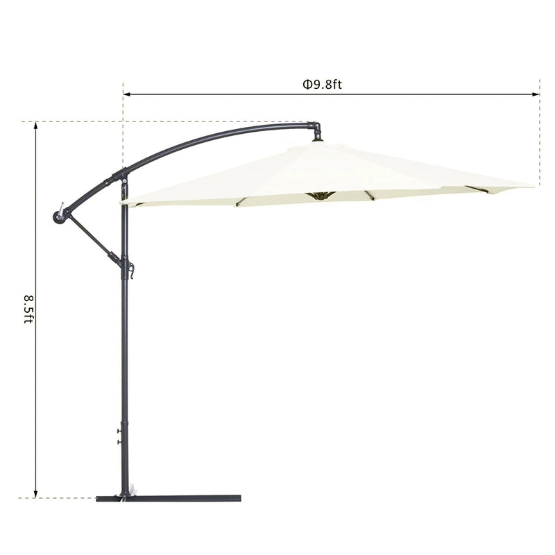 10' Deluxe Cantilever Patio Umbrella - Beige - Seasonal Overstock