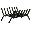 24-in Basket Style Black Metal Firewood Rack Log Holder - Seasonal Overstock