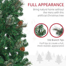 Christmas Trees, 6.5ft Thin Artificial Christmas Tree with Pine Cones - Seasonal Overstock