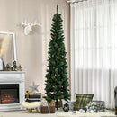Christmas Trees, 7.5ft Thin Artificial Christmas Tree with Pine Cones - Seasonal Overstock