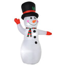 8ft Inflatable Snowman with Hand Up Waving - Seasonal Overstock