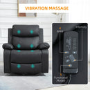 Recliner Chair, Amaris Manual Swivel Recliner Chair with Vibration Massage - Black - Seasonal Overstock