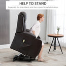 Darian Brown Faux Leather Powered Lift Chair Recliner - Seasonal Overstock