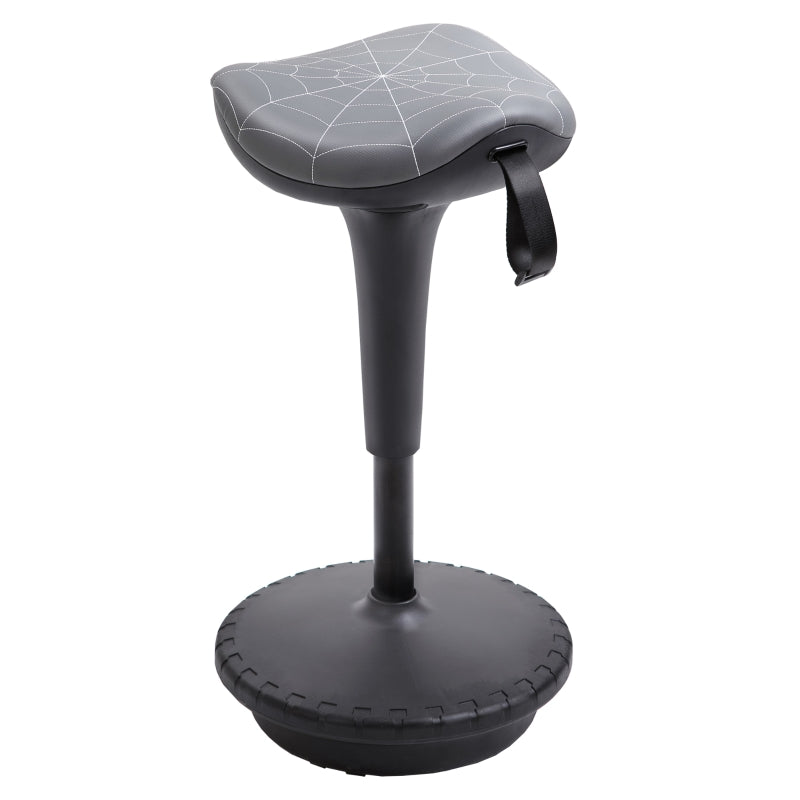 Grey Wobble Stool with Saddle Seat & Adjustable Height - 25.75" to 32.75" - Seasonal Overstock