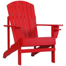 Linkin Wood Adirondack Chair in Red - Seasonal Overstock
