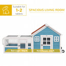 Rabbit Hutches, Pleasant Patch Portable Rabbit Hutch 64" x 23" x 30" - Blue - Seasonal Overstock