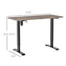 Rohan Adjustable Height Standing Desk in Teak and Black - Seasonal Overstock