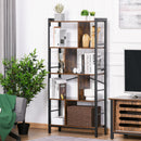 Shar Rustic Industrial 4-Tier Bookshelf - Seasonal Overstock