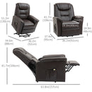 Tanner Brown Faux Leather Powered Lift Chair Recliner - Seasonal Overstock