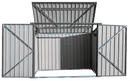 Storage Sheds, 6' x 3' Storboss™ Horizontal Utility Shed for Waste and Recycling Bins - Charcoal - Seasonal Overstock