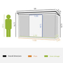 Storage Sheds, 6' x 4' Grey PVC Outdoor Garden Storage Shed with Aluminum Frame - Seasonal Overstock
