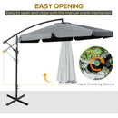 Patio Umbrella, 11ft Offset Cantilever Patio Umbrella with Easy Tilt Adjust - Grey - Seasonal Overstock
