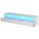 TV Stands, Thane 71" TV Stand with LED Backlighting in Glossy White - Seasonal Overstock