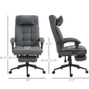 Benz Double Padded Office Chair with Footrest - Dark Grey - Seasonal Overstock