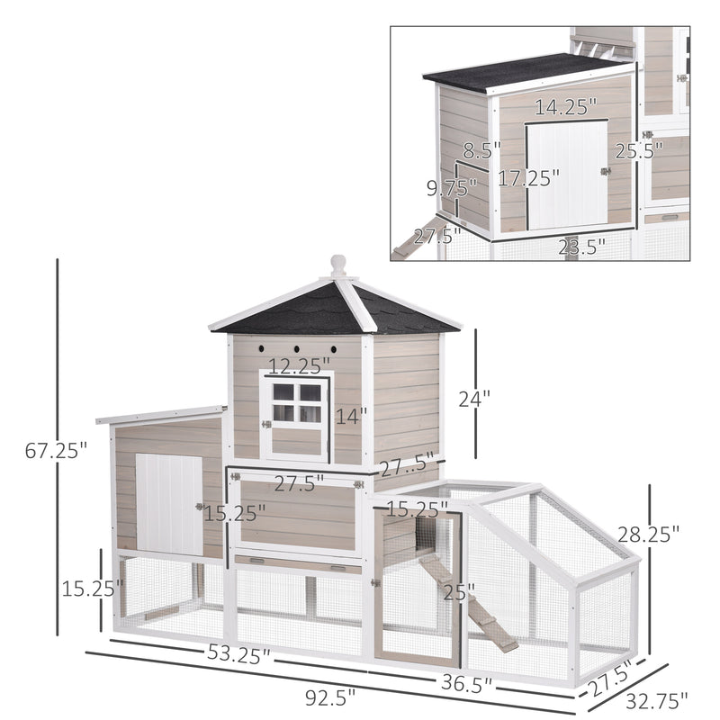 Blessington Heights 106" Multi-Room Chicken Coop with Nesting Box - Seasonal Overstock