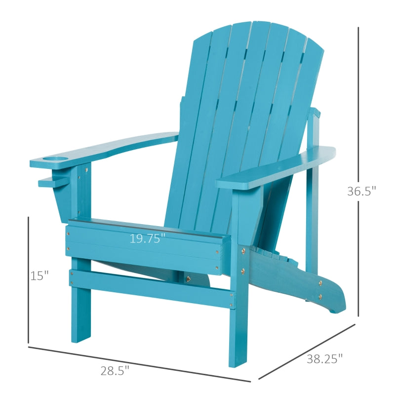 Linkin Wood Adirondack Chair in Turquoise - Seasonal Overstock