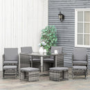 Mira 9pc Outdoor Patio Rattan Compact Dining Set - Grey - Seasonal Overstock