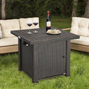Noma 30" Square 50,000 BTU Fire Table with Cover - Bronze - Seasonal Overstock