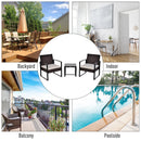 Ricardo 3pc Rattan Wicker Chair and Table Set - White and Brown - Seasonal Overstock