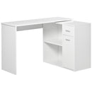 Soren Convertible Desk With Cabinet, Shelves and Drawer - White - Seasonal Overstock