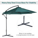 Patio Umbrellas, 10' Deluxe Cantilever Patio Umbrella - Dark Green - Seasonal Overstock
