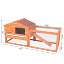 Coops & Hutches, Cozy Loft Rabbit Hutch Hen House 5.2 x 2 x 2.4ft - Seasonal Overstock