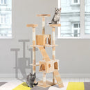 Pet Accessories, 5.6ft Multi-Level Cat Tree in Beige - Seasonal Overstock