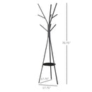 Ashly 9 Hook Black Metal Coat Rack Tree - Seasonal Overstock