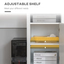 Desks, Bailey White and Natural L-Shaped Desk with Door Cabinet - Seasonal Overstock