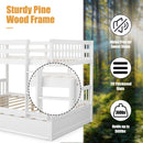 Chandler Full Over Full Wood Bunk Bed with Trundle Bed - White - Seasonal Overstock