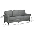 Sofas, Crafton 81" Traditional Nail Head Upholstered Sofa - Grey - Seasonal Overstock