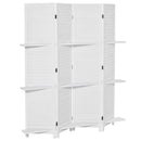 Dvita White 67" 4-Panel Room Divider with 3 Shelves - Seasonal Overstock