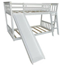 Elara Twin over Twin Wood Bunk Bed with Slide - White - Seasonal Overstock