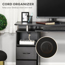 Esme Modern Computer Desk with Storage Drawers and Keyboard Tray - Black - Seasonal Overstock