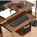 Esme Modern Computer Desk with Storage Drawers and Keyboard Tray - Walnut Brown - Seasonal Overstock