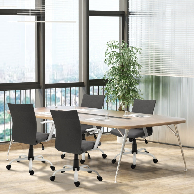 Gestar Steel Base Swivel Office Chair - Charcoal Linen - Seasonal Overstock