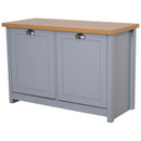 Shoe Storage, Julianna Blue Grey Two Door Shoe Storage Cabinet - Seasonal Overstock