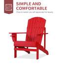 Linkin Wood Adirondack Chair in Red - Seasonal Overstock