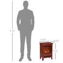 Mini Electric Fireplace with Realistic Flame - Red - Seasonal Overstock