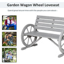 Wainwright 42" Outdoor Wagon Wheel Wood Garden Bench - Grey - Seasonal Overstock