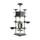 Cat Trees, XL 6.6ft Luxury Cat Tree Condo in Grey - Seasonal Overstock