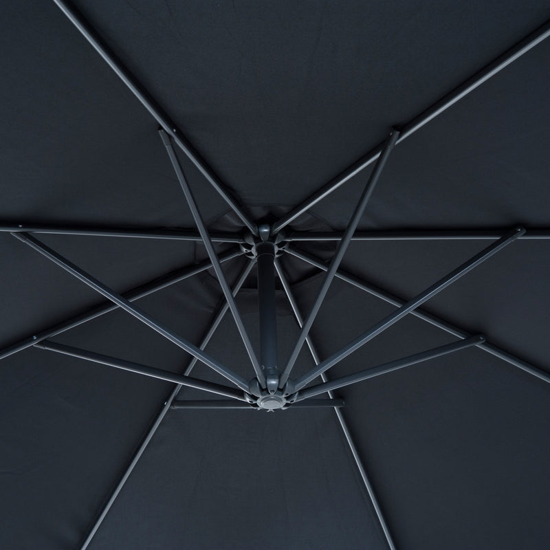 10' Deluxe Cantilever Patio Umbrella - Black - Seasonal Overstock