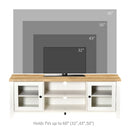 TV Stand, Dallas TV Stand Entertainment Unit for TVs up to 60" - White & Natural - Seasonal Overstock