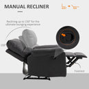 Huxley Upholstered Dark Grey Reclining Chair - Seasonal Overstock