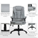 Maverick Luxury Executive Chair with Vibration Massage and Reclining - Grey Microfiber - Seasonal Overstock