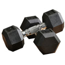 Set of Two 15lb Rubberized Hexagon Dumbbell Weights (30 lbs Total) - Seasonal Overstock